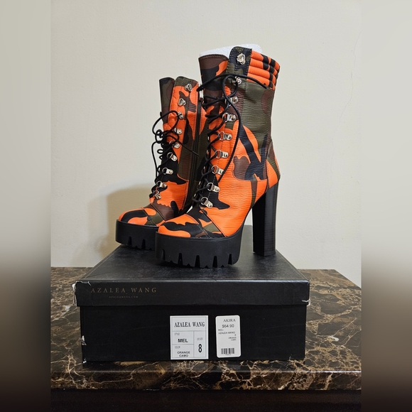 AZALEA WANG PUT IT DOWN ON ME CHUNKY HEEL CAMO - 8.5 - Picture 2 of 9